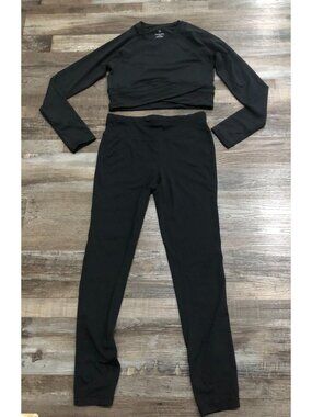 Sweaty Betty All Day Womens Medium Black Athletic Long Sleeve Shirt & Leggings S